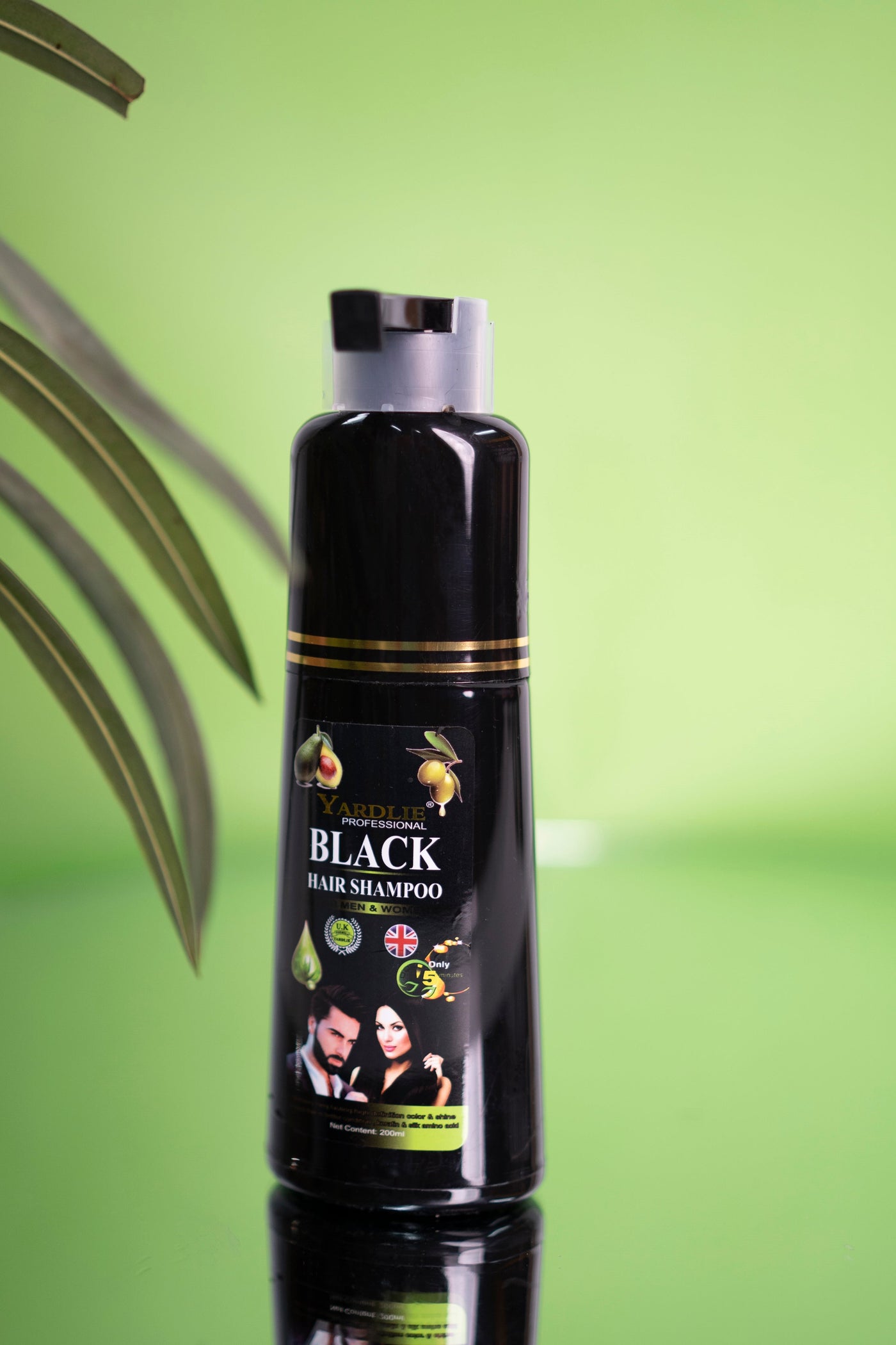 Yardlie Natural Black Hair Color Shampoo UK Based Formula 200ml.