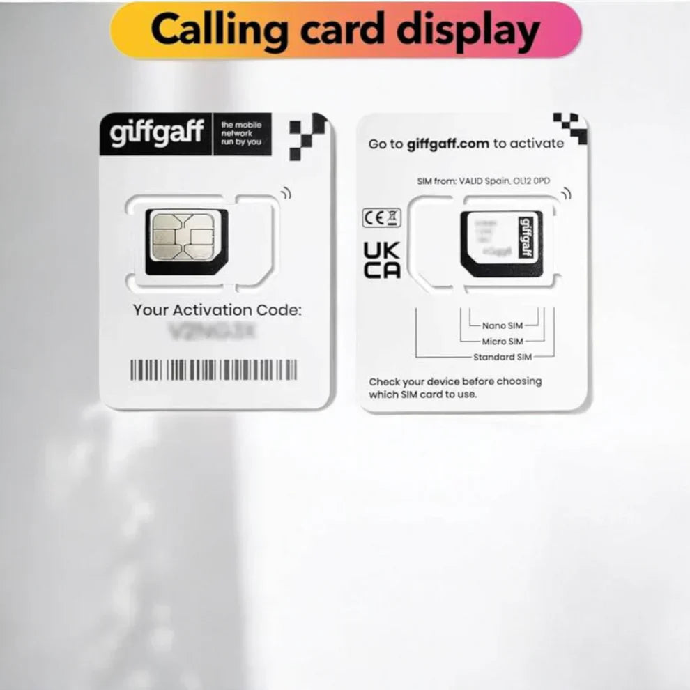 Premium 100% Functional Giffgaff UK SIM for Pakistan | Seamless OTP & Full Signal Coverage