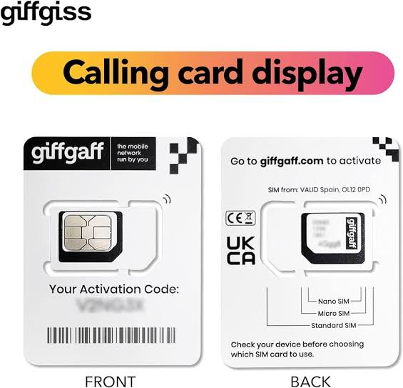 Lifetime UK Sim / GiffGaff UK Sim